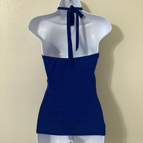 Vintage Y2K Blue McBling Bohemian Hippie Festival Beachy Lace Halter Top Small - Picture 7 of 11